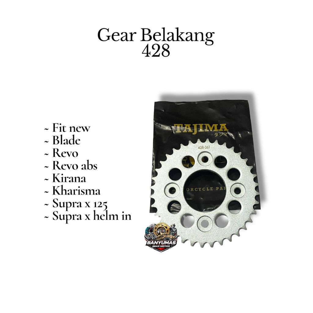 Gear Belakang 428 Kharisma/Supra Fit New/Revo Old/Revo Fit Tajima High Quality model SSS