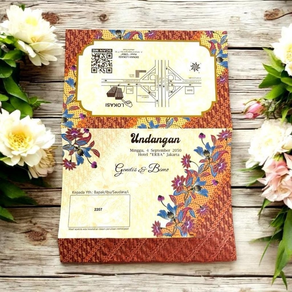 Cetak Undangan Blanko Erba 2207 | Cetak Undangan Blanko Murah | Cetak Undangan Elegan | Cetak Undang