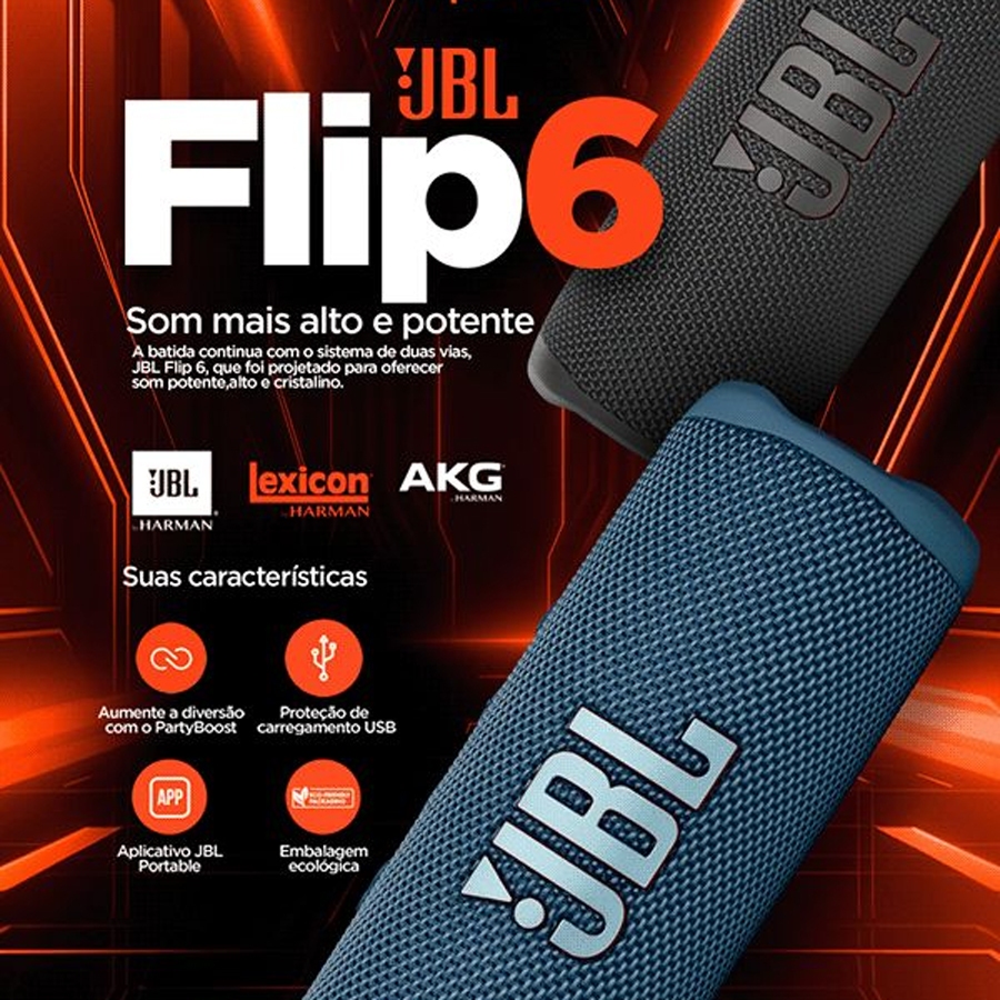 Flash Sale JBL Flip 6 Waterproof Portable Bluetooth Speaker Powerful Sound and Deep IPX7 Waterproof 