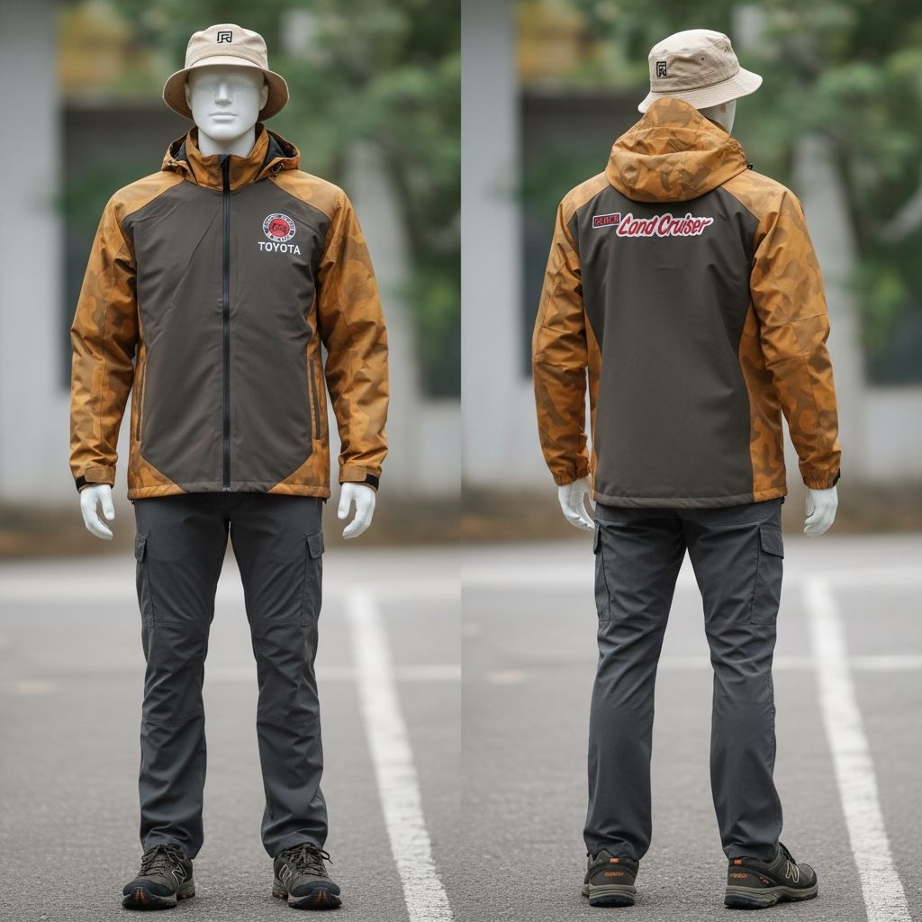 AZetc - Jaket Hoodie Zipper Toyota Land Cruiser FJ40 4X4 Offroad Outdoor Hiking Waterproof