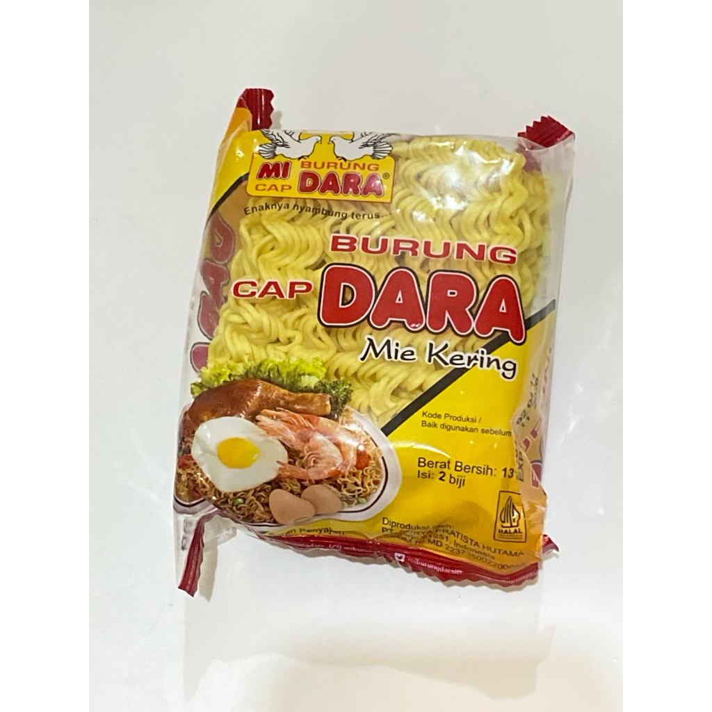 Mie Instan Burung Dara Mie Kering - Mie Telur Keriting 2 Bungkus 136g