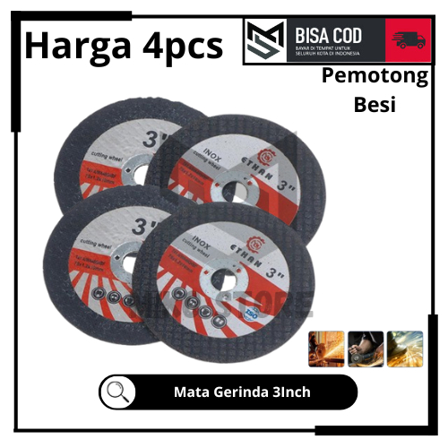 Set 4Pcs Mata Gerinda 3inci Pemotong Besi Pisau Gergaji Multifungsi Roda 75mm Angle Grinder Mini