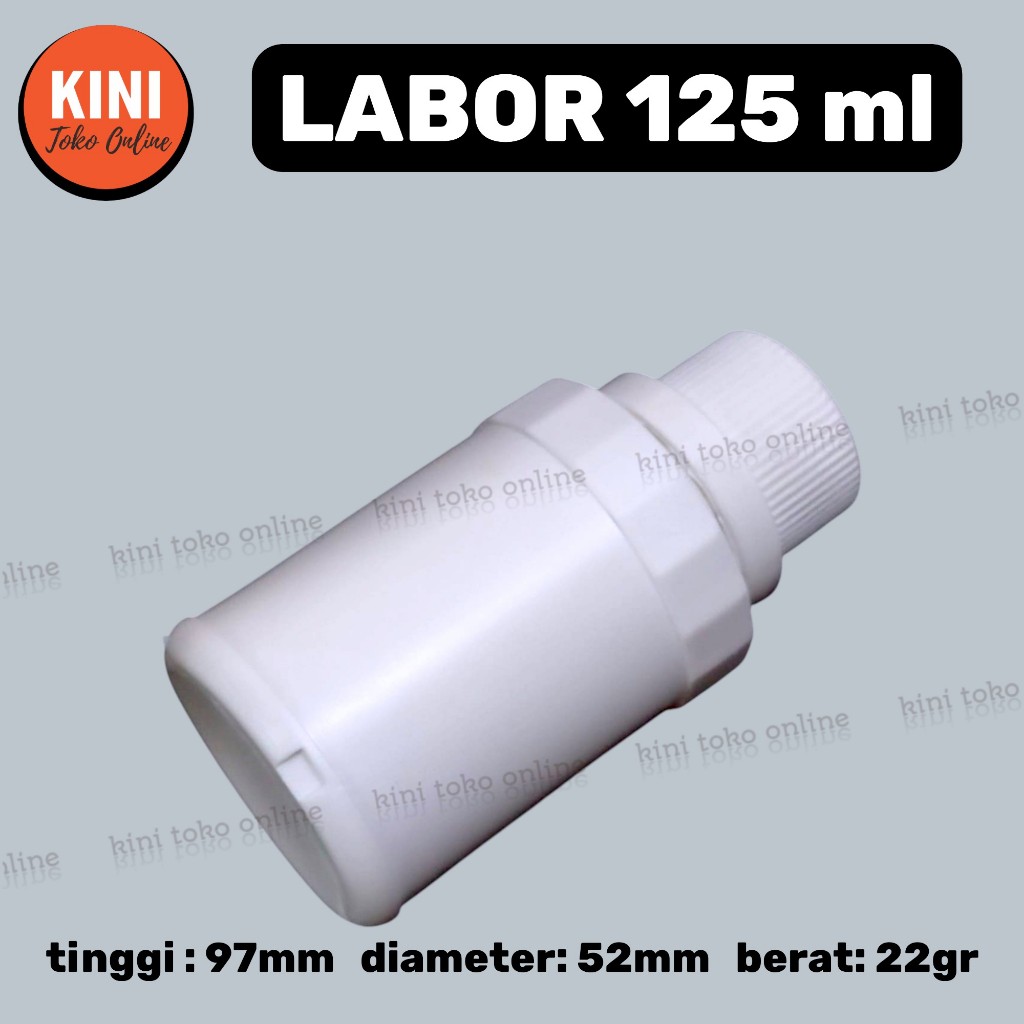 isi  10pcs - Botol LABOR 125ml agro Pert 125 ml Plastik HDPE solid pupuk Bulet cc putih bening