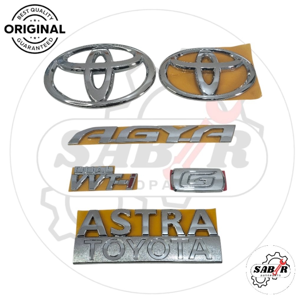 embelm logo toyota agya original/emblem logo agya chrome original
