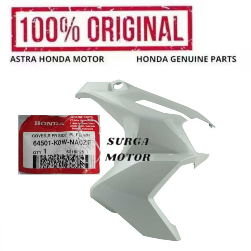 Cover Body Samping Kanan Putih Glosy Glosi Motor  ADV 160 2022 2023 2024 2025 2026 64501K0WNA0ZF 645