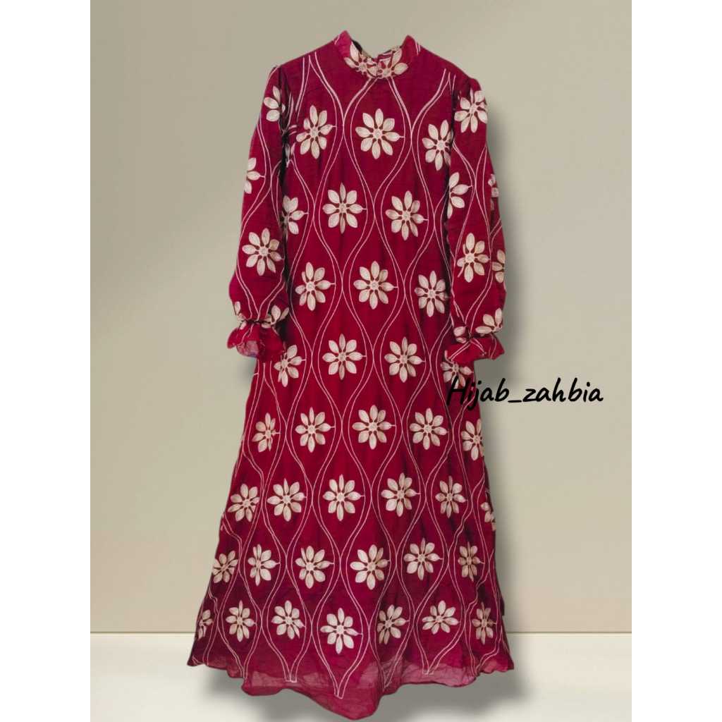 Gamis Mewah Tancel Bordir Full Puring Baju Lebaran Terbaru 2026