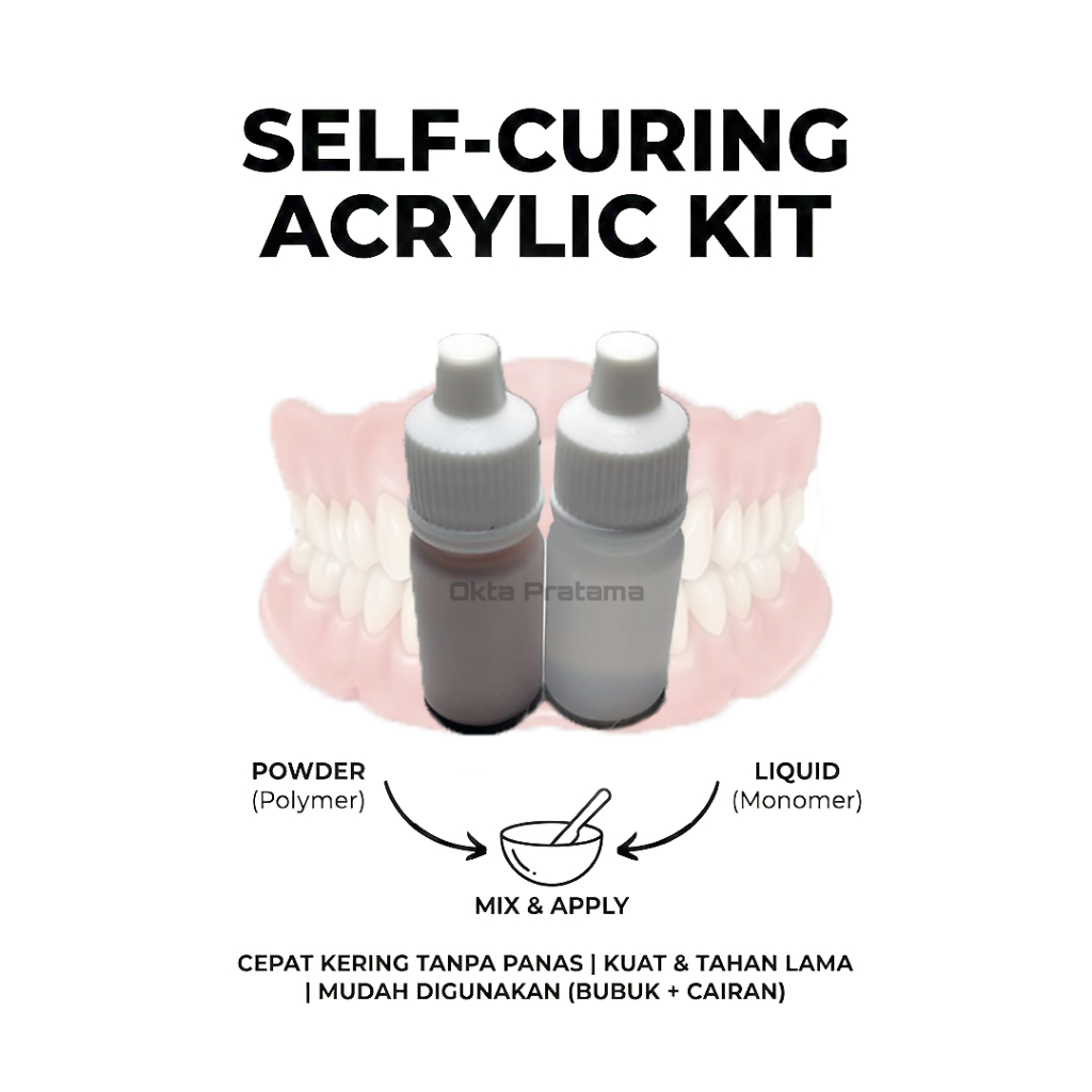 Lem Akrilik Penyambung Gigi Palsu Patah - 10ml