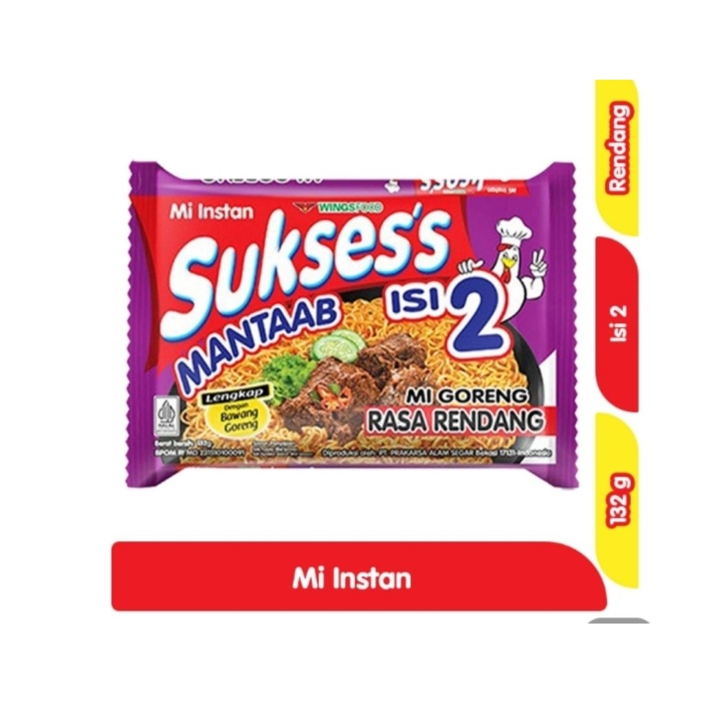 Sukses's Isi 2 Mi Instan Goreng Rendang 132 g