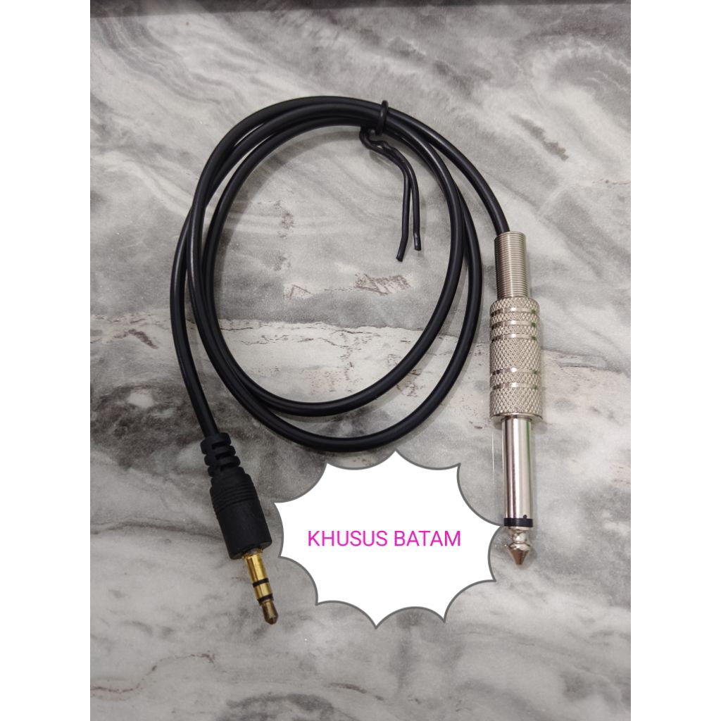kabel jack aux 3,5 ke 6,5mm panjang 65cm
