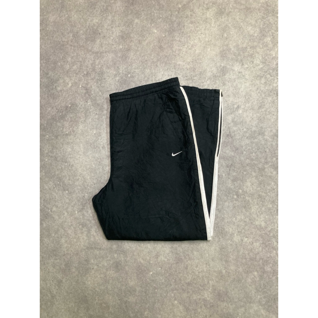 Vintage Black Nike Trackpants Stripe Small Swoosh Logo