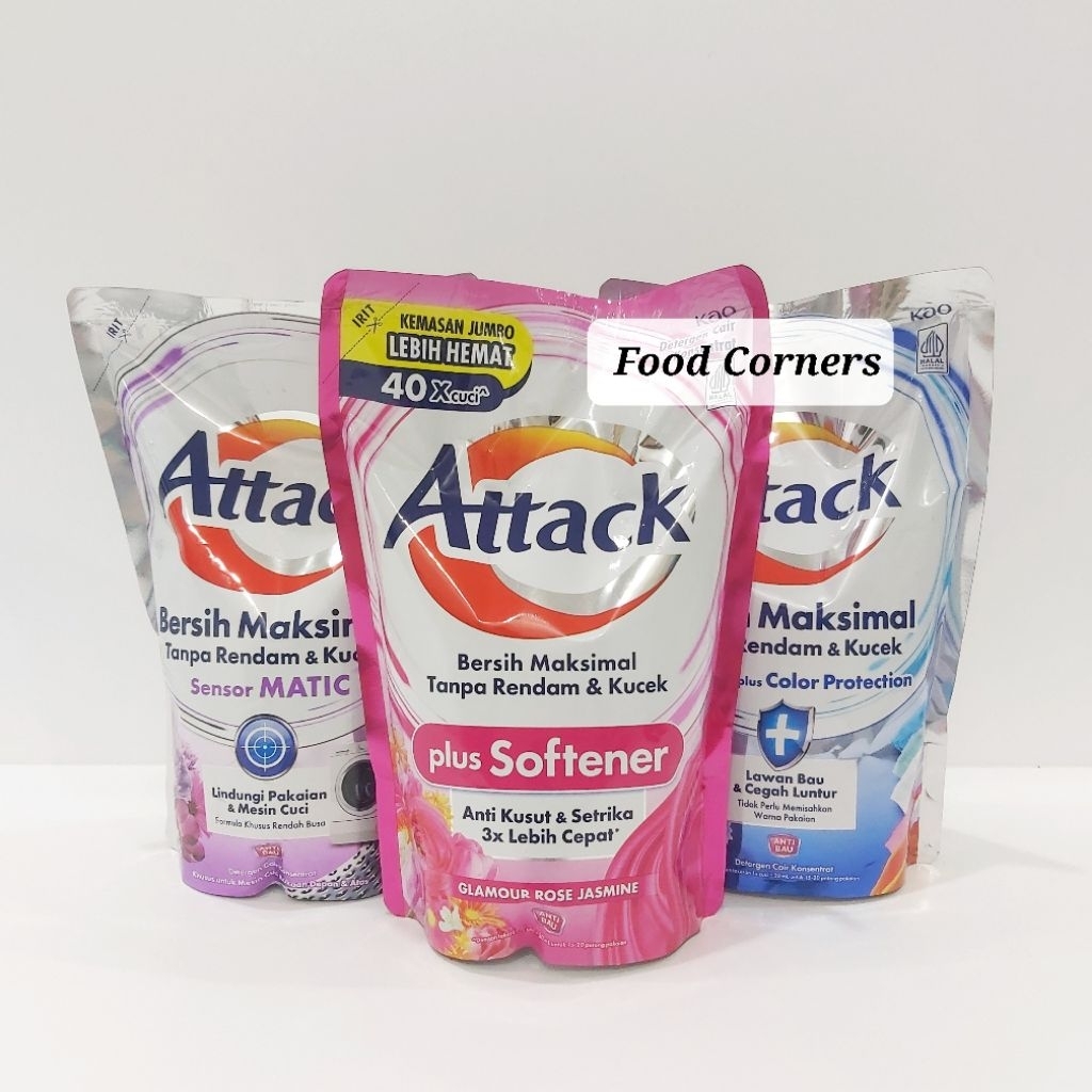 ATTACK Deterjen Cair 1200 ml / Attack Plus Softener Hygiene Liquid 1200 ml