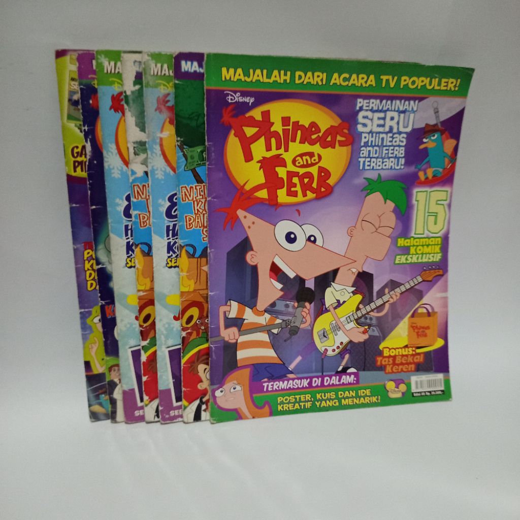 Buku Majalah anak phineas and ferb original preloved murah bagus bekas. buku komik majalah anak 5000