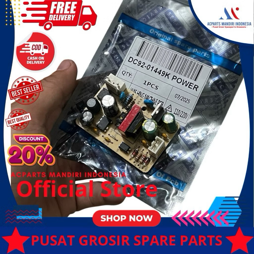 POWER SUPPLY MESIN CUCI SAMSUNG WOBBLE 13 TOMBOL