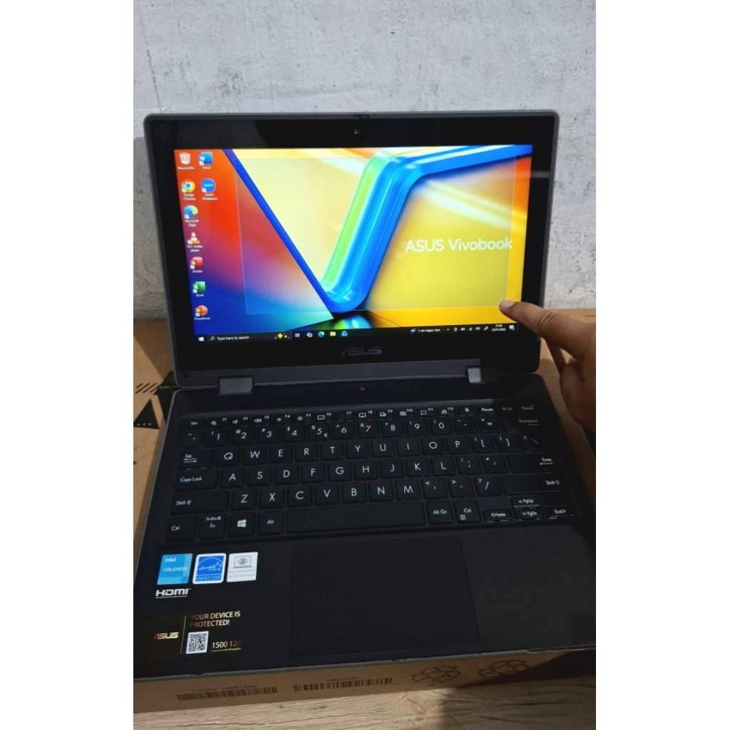 Notebook Asus BR1100FKA (Touchscreen), Mulus, Layar bisa Flip 360° Jadi Tablet, Intel-N4500, Intel U