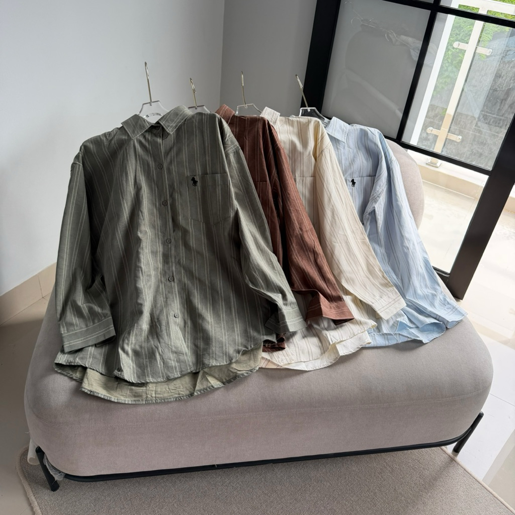 ERENA STRIPE SHIRT | Kemeja Garis | Kemeja Wanita | Top Stripe