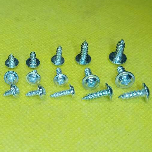 Baut Kasar Lancip 3x5 7 10 12 4x12 isi 100 200 400 Frame Pipih sekrup Grill Speaker Box Skrup Spiker