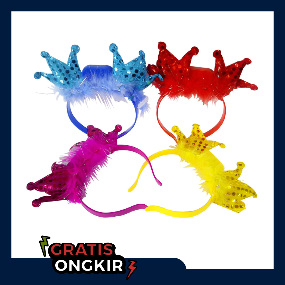 Bando Anak Anak Lucu Motif Mahkota Lampu Aksesories Anak