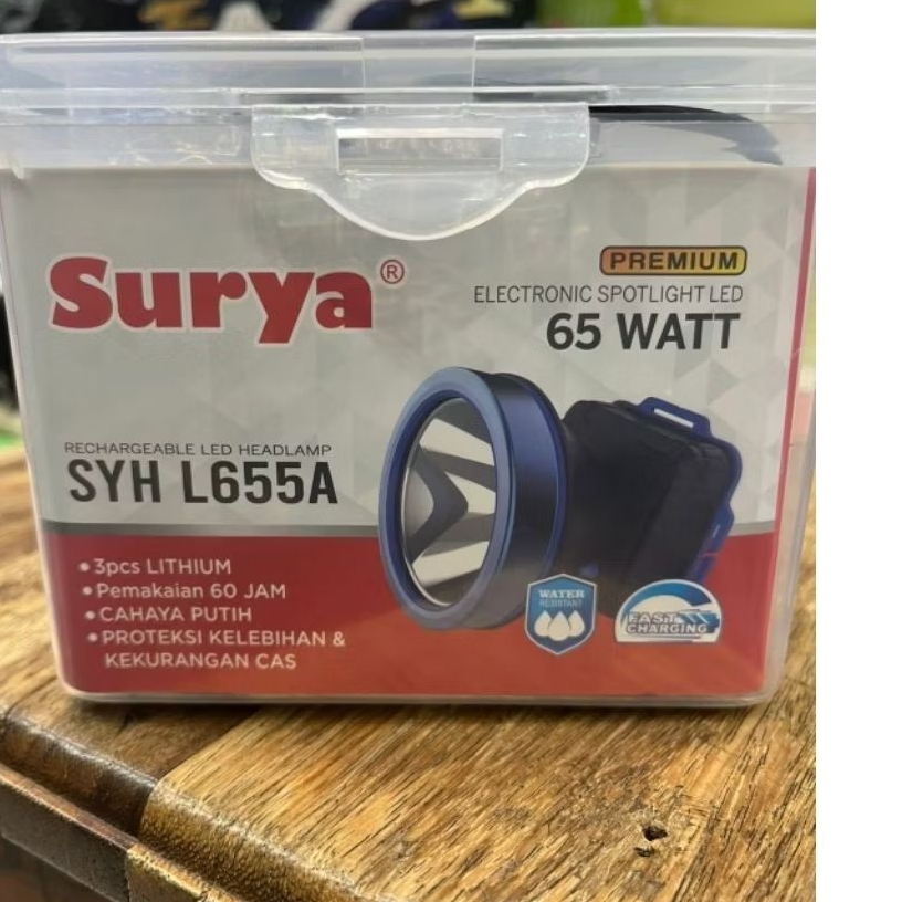 SENTER KEPALA CAS SURYA 65 WATT+ BONUS IKAT KEPALA