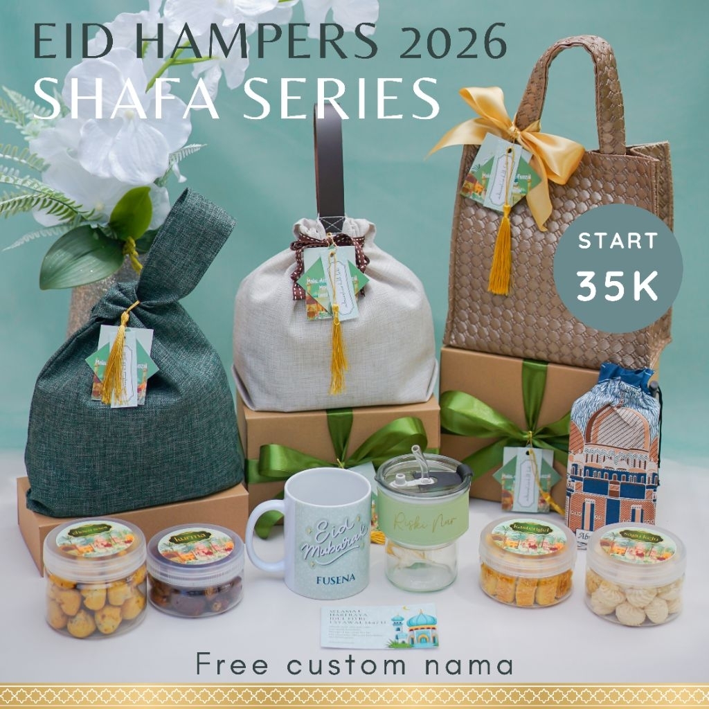 READY Hampers Lebaran Mug Gelas Custom Packaging Tas / Hampers Idul Fitri / Parcel Lebaran