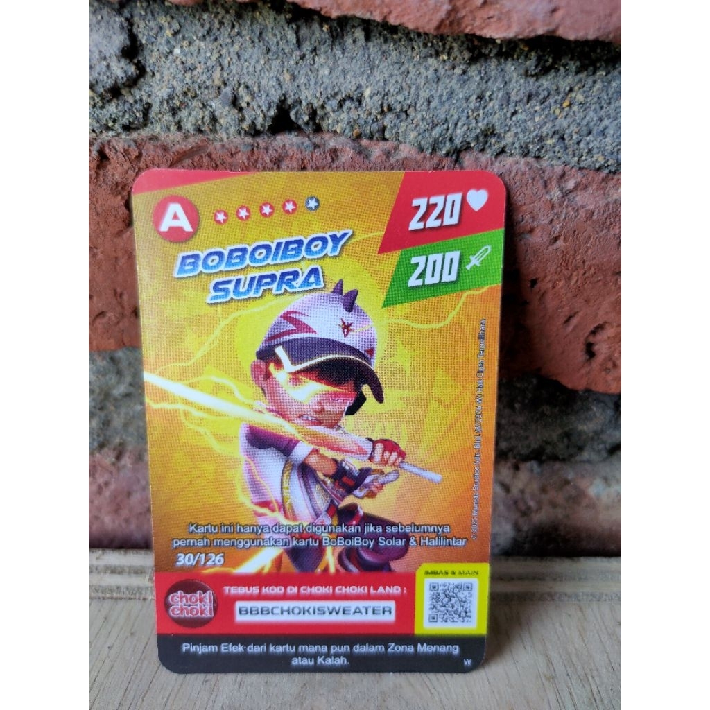 kartu foil Mosta galaxy Card x choki-Choki boboiboy supra