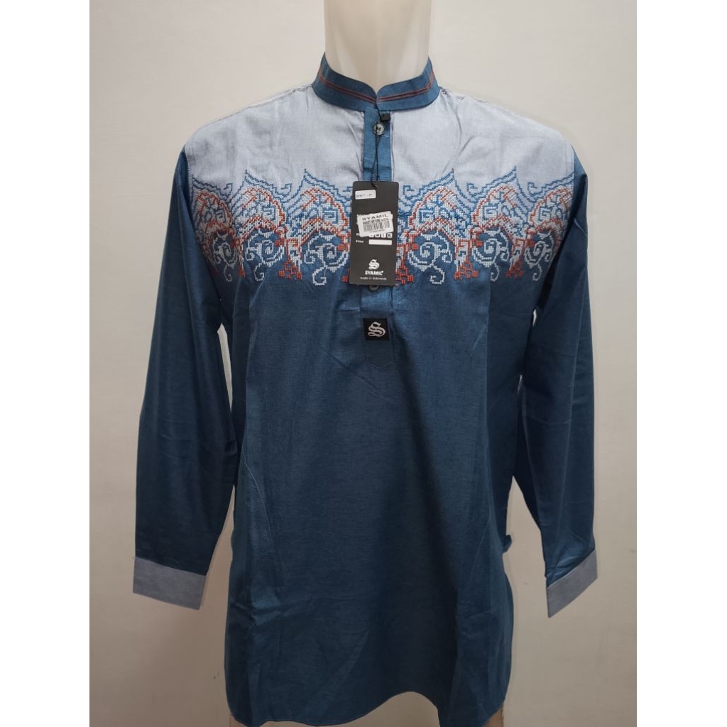 Baju Koko Pria atau remaja lengan panjang ( kancing ) - baju koko pria syar,i  syamil