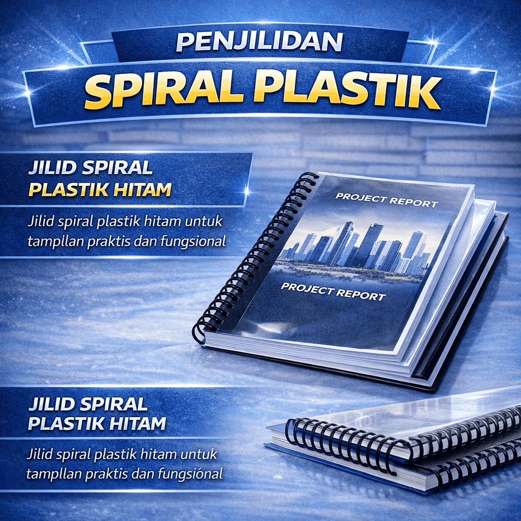 JILID SPIRAL PLASTIK HITAM MURAH
