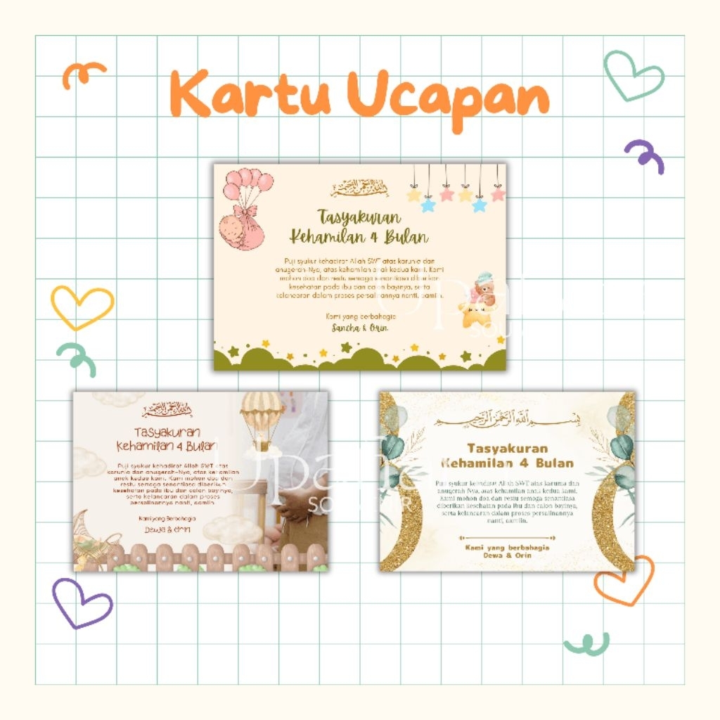 Kartu Ucapan Tasyakuran Kehamilan Kelahiran | Kartu Ucapan Custom Desain