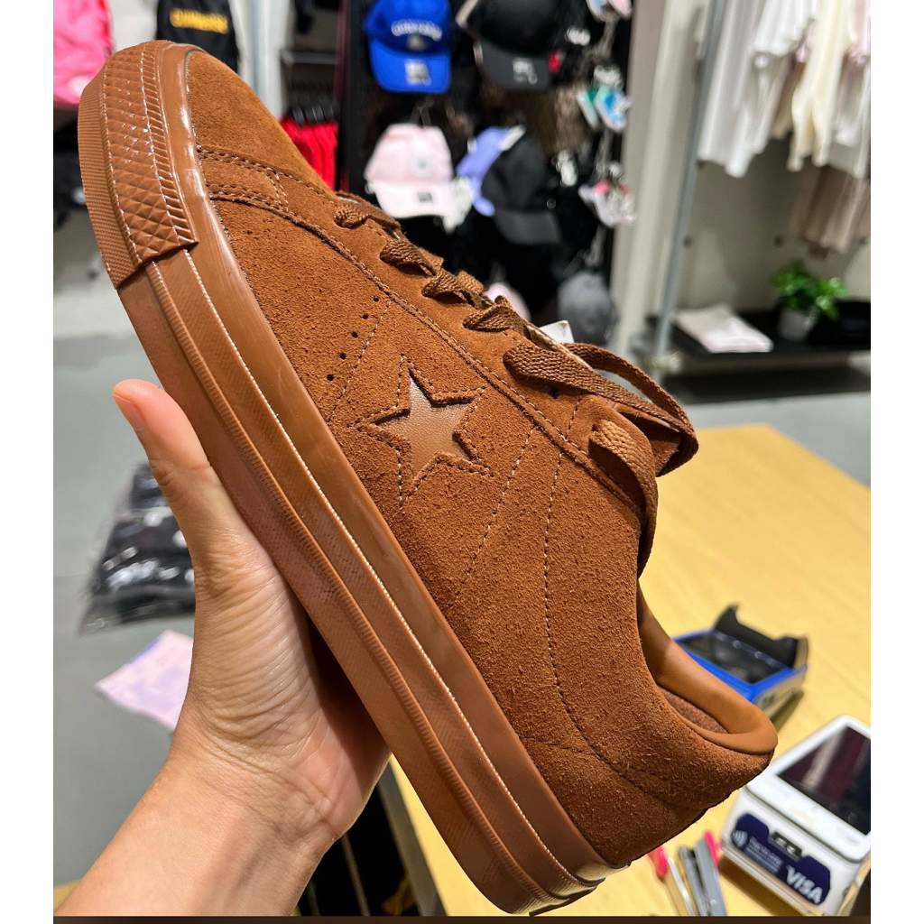Sepatu Sneakers Pria Converse One Star Pro Suede Leather Brown