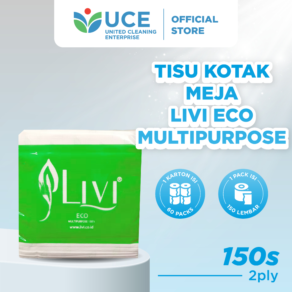 LIVI Tissue Kotak Meja Eco Multipurpose isi 150 lembar (2ply)