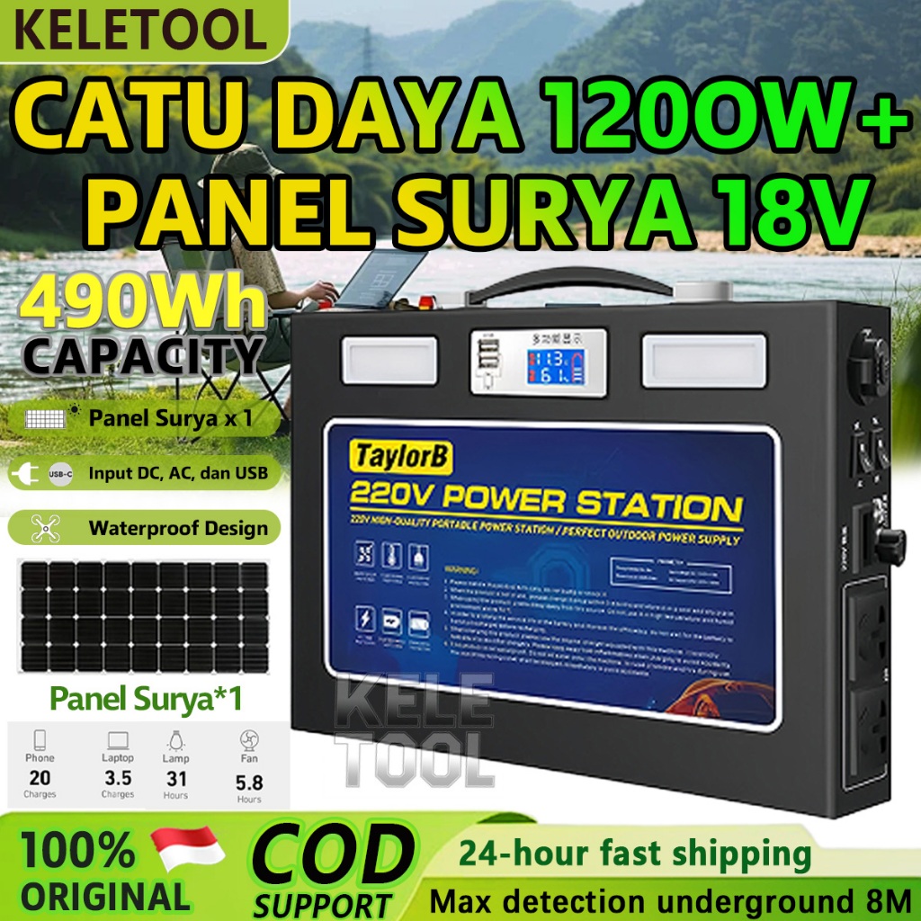 Power Station Camping Powerbank 220V 400W/800W/1200W Baterai 120000mAh/180000mAh/240000mAh/300000mAh