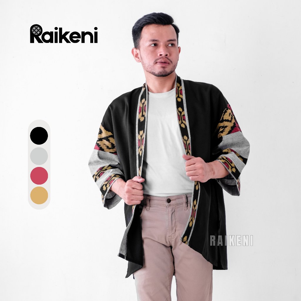 RAIKENI Kimono Troso | Kimono Outer Batik Tenun | Outer Batik | Kimono Batik Tenun Songket