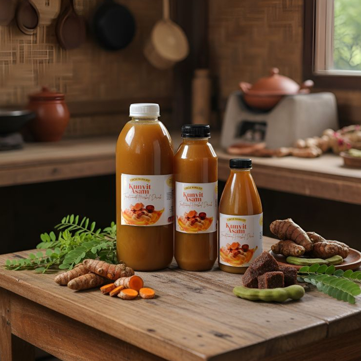 Jamu Kunyit Asam, Kunyit Murni, Kunyit Asam Sirih, Temulawak Rempah Asli Bukan Serbuk Tanpa Pengawet