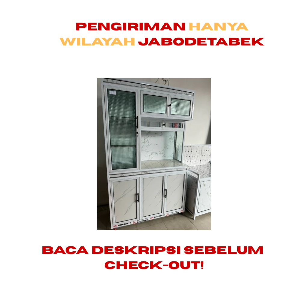 Rak piring 3 pintu alumunium super jumbo ACP/rak piring 3 pintu/rak piring 3 pintu acp/rak piring 3 