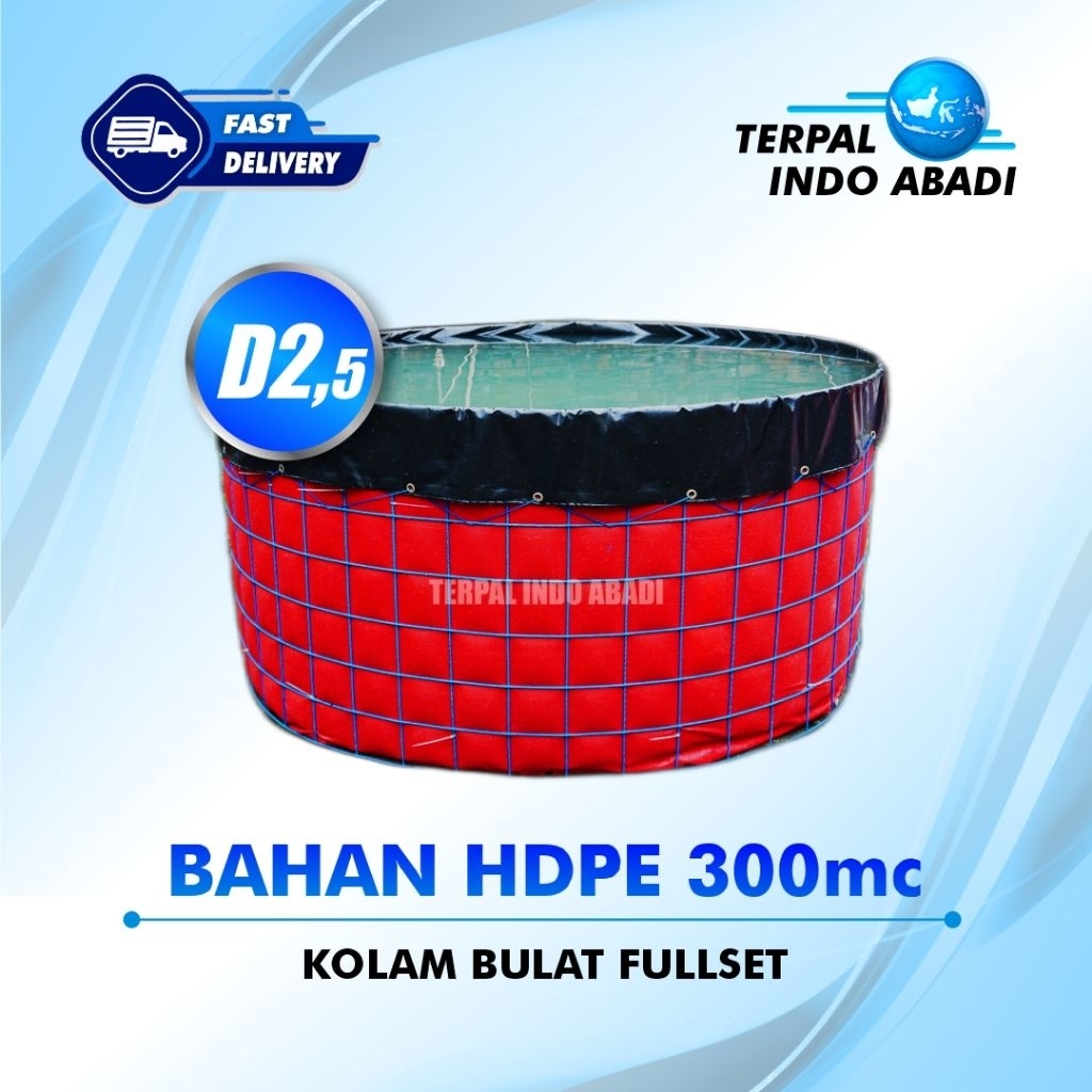 KOLAM BULAT D2,5 HDPE 300 MIKRON FULLSET