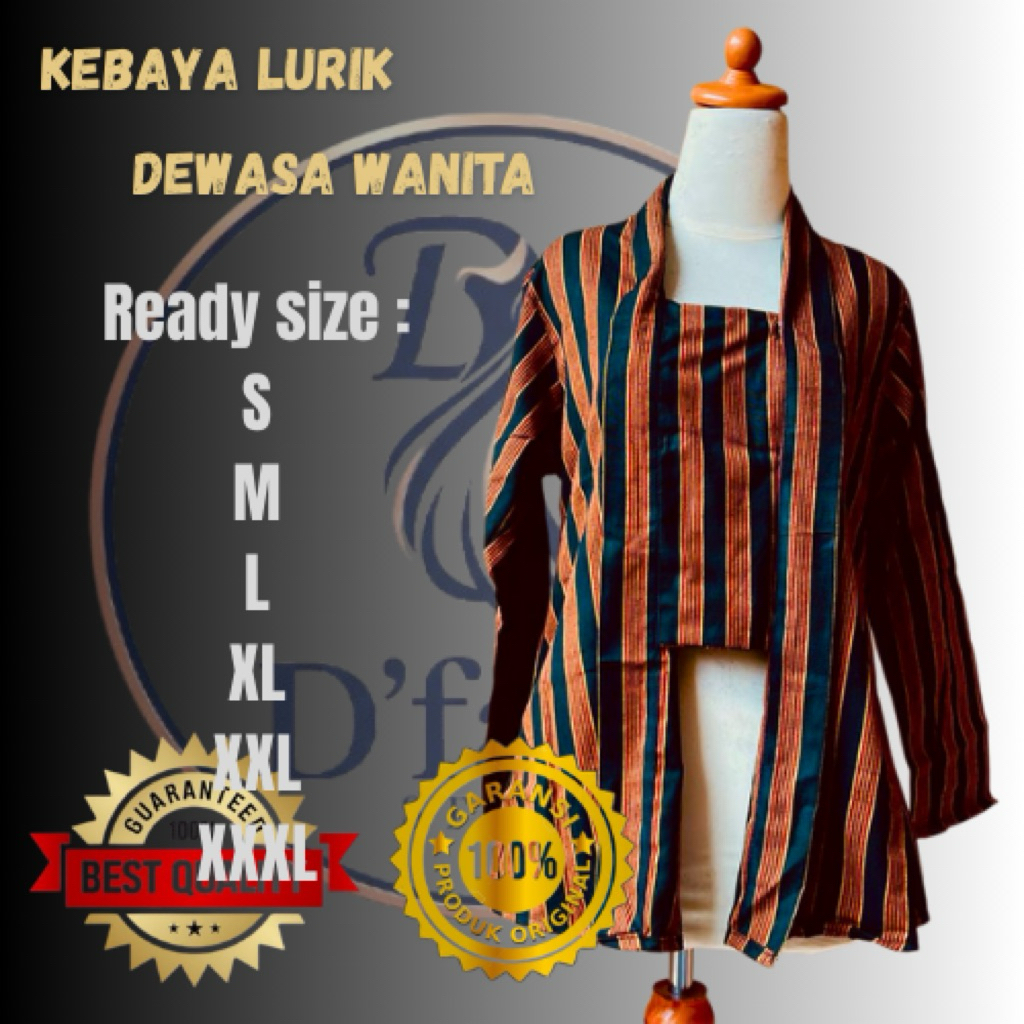 ATASAN KEBAYA LURIK KUTUBARU LENGAN PANJANG DEWASA WANITA (original) | BAJU ADAT JAWA WANITA