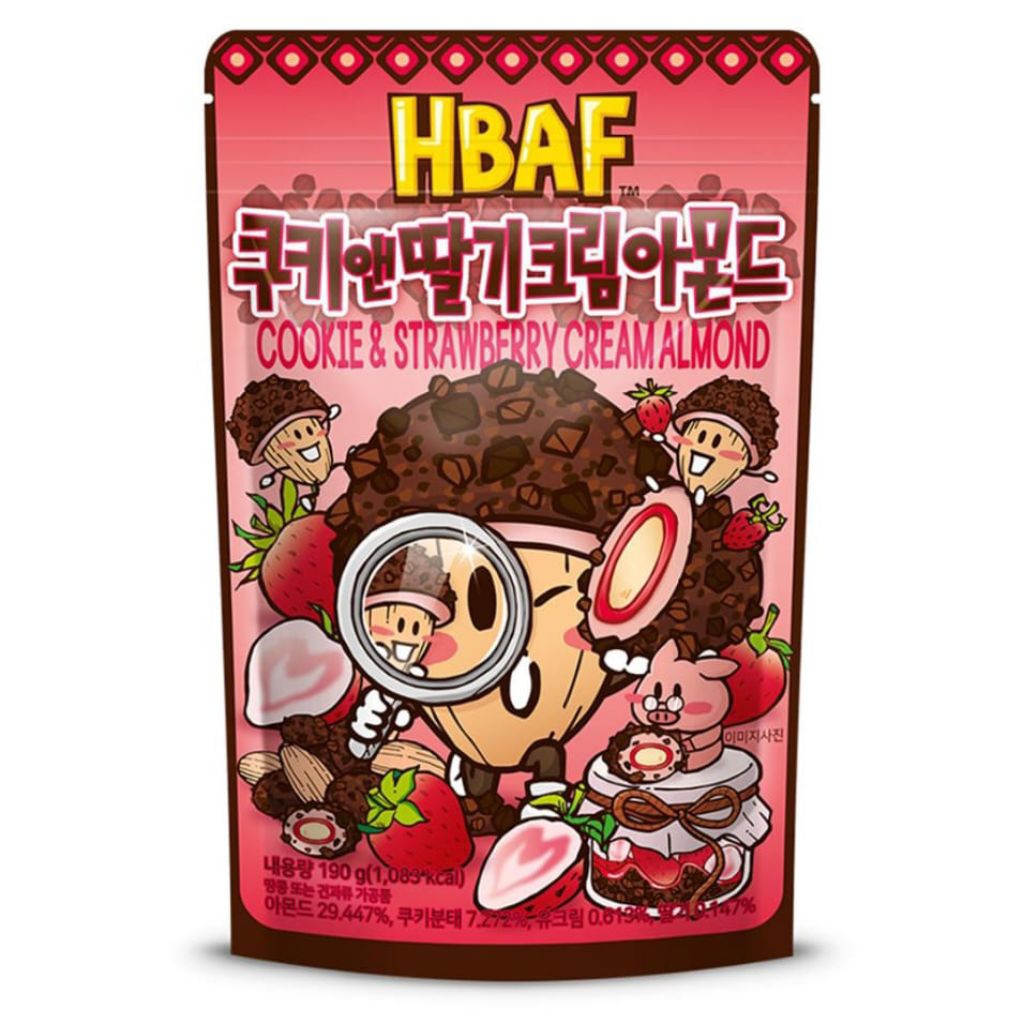 (PO KOREA) HBAF COOKIE & STRAWBERRY CREAM ALMOND - ORIGINAL KOREA