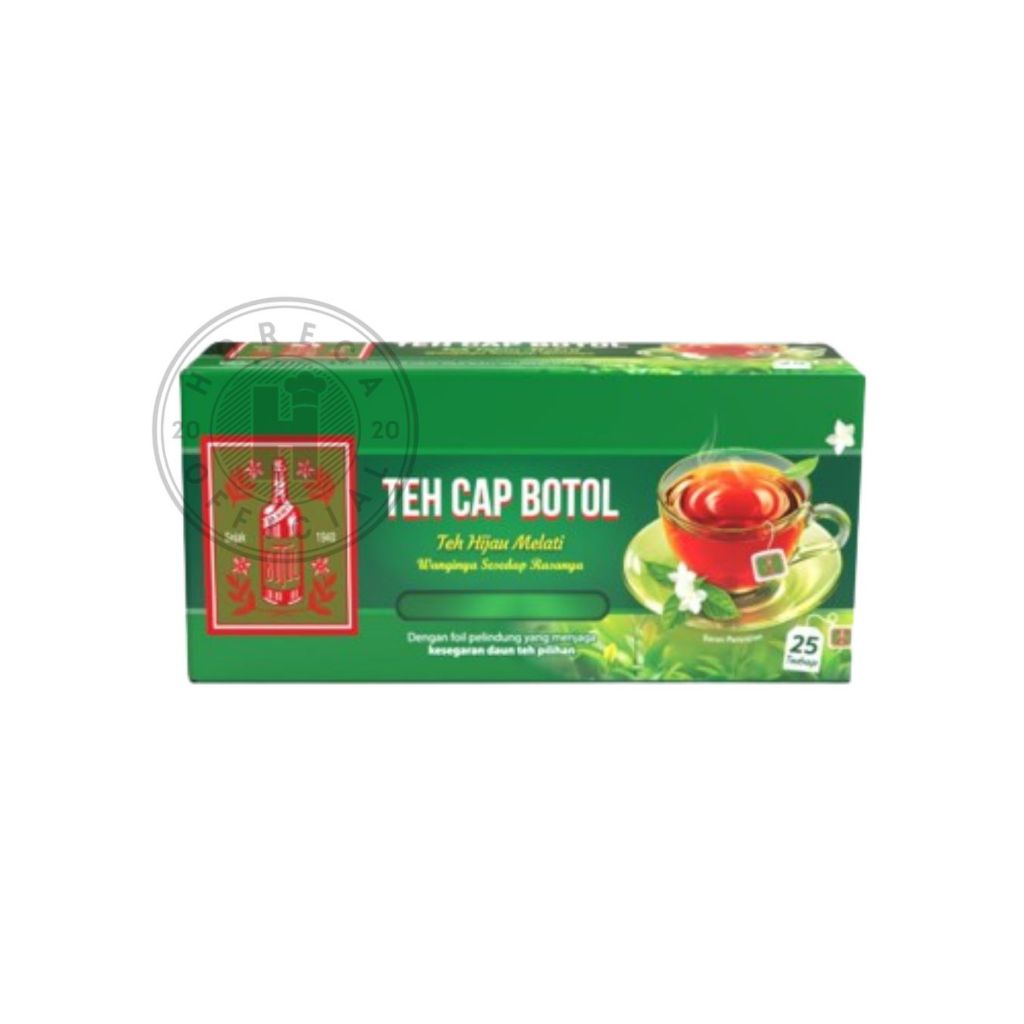 TEH CAP BOTOL 25 KANTONG-TEH HIJAU MELATI CAP BOTOL HIJAU