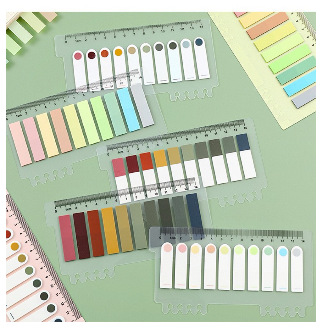 Sticky notes isi 200 Lembar Penanda Halaman Pembatas Buku Memo Catatan Tempel 10 Warna Bisa jadi pen