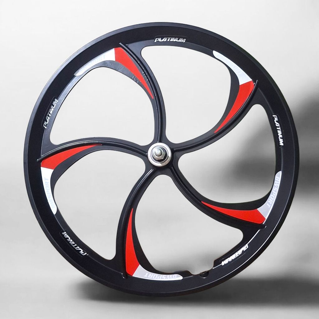 Wheelset Sepeda BMX Platinum Ukuran 20 Inch Velg Bintang 5 Hub Bearing Alloy