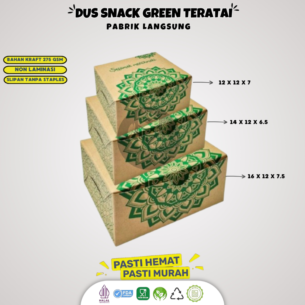 Snack Box 12x14 / Dus Kue / Kotak Kue / Dus Kue / Dus Snack 12x14 / B1K19