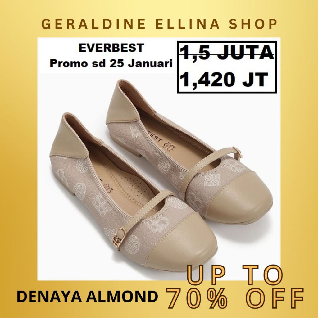 Sepatu flat shoes everbest Wanita perempuan cewe cewek EVERBEST ORIGINAL 100% Seri DENAYA