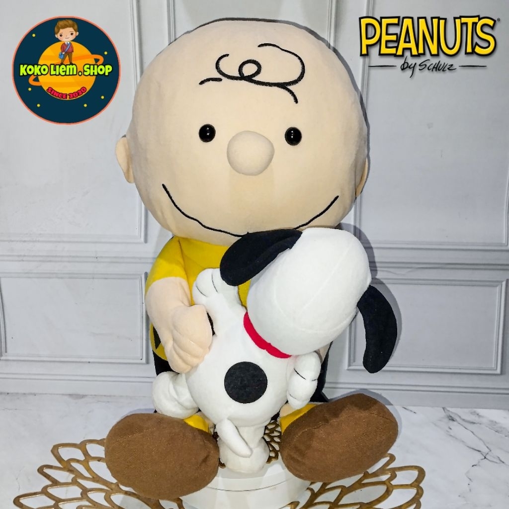 Boneka Vintage Figure CHARLIE & SNOOPY (ORIGINAL PEANUTS SEGA) Besar XL 45cm (KOLPRI) PL