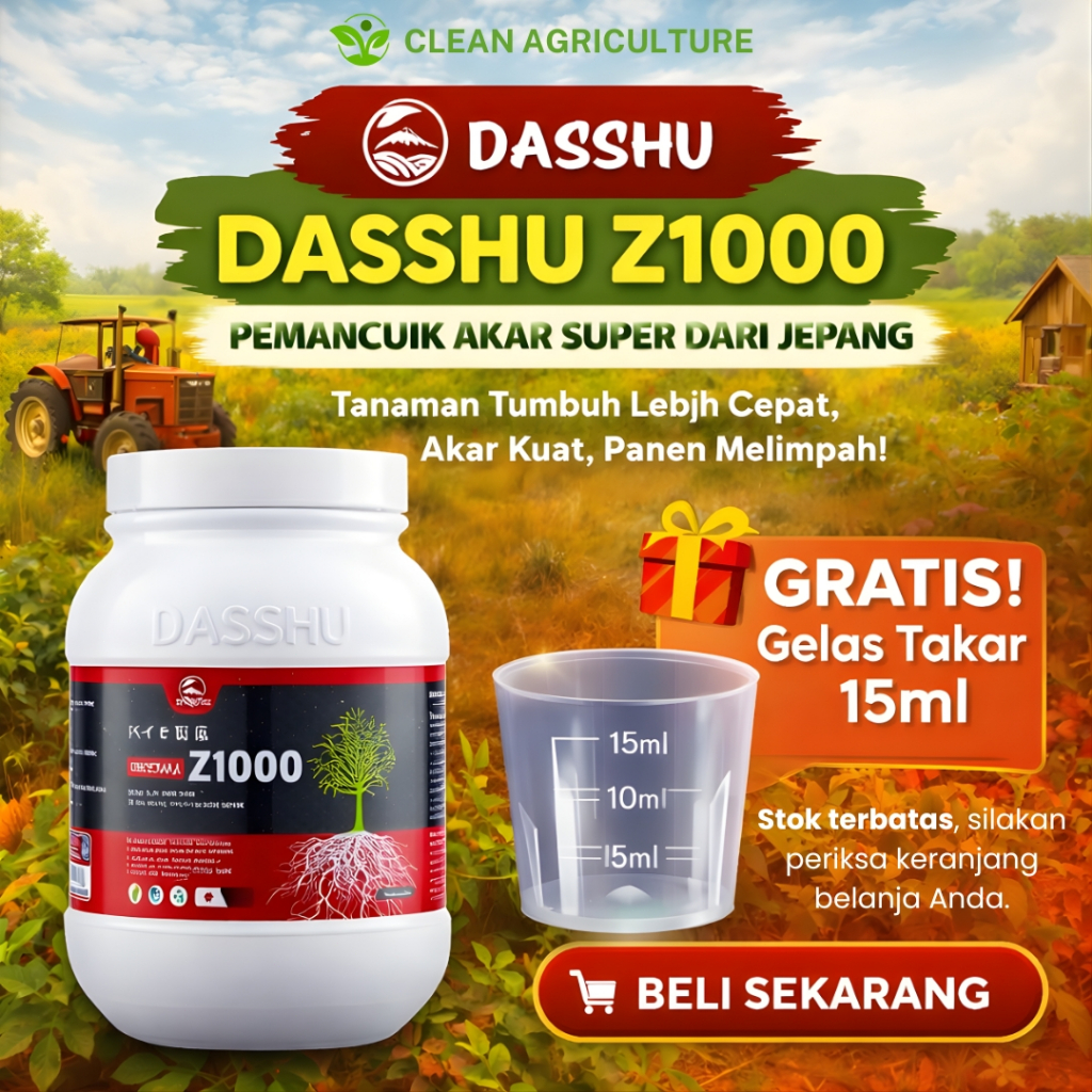 DASSHU Z1000 - Solusi Perangsang Akar Alami untuk Tanaman Padi, Sayuran, dan Buah