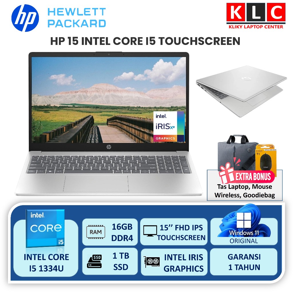 Laptop HP 15 Intel I5 1334U 16GB SSD 1TB 15 FHD IPS Touchscreen Numeric Keyboard