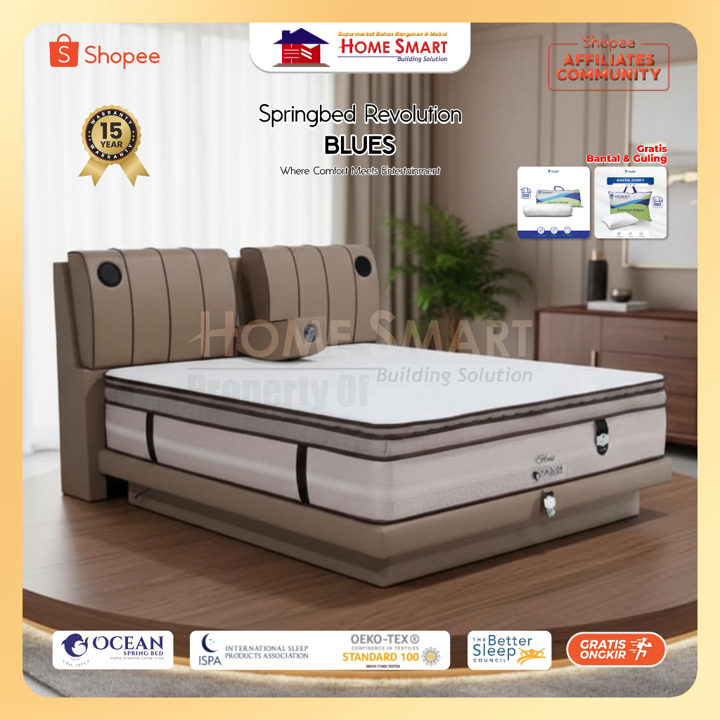 FULLSET SPRINGBED OCEAN BLUES