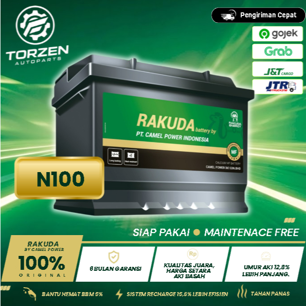 N100 - RAKUDA BY CAMEL POWER AKI KERING MOBIL MF MAINTENANCE FREE, 12V 100Ah Taft Rhino Rino Dutro T