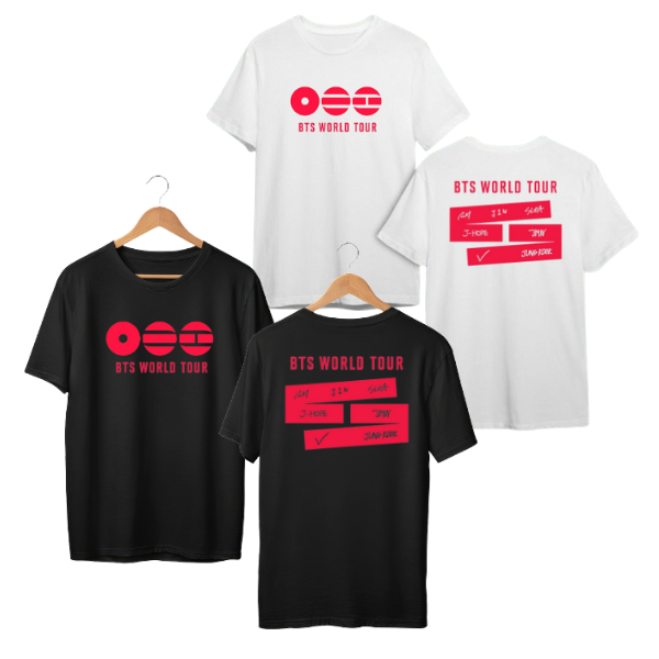 Kaos katun combad fanmade bts world tour 2026 hitam putih tshirt atasan oblong t-shirt