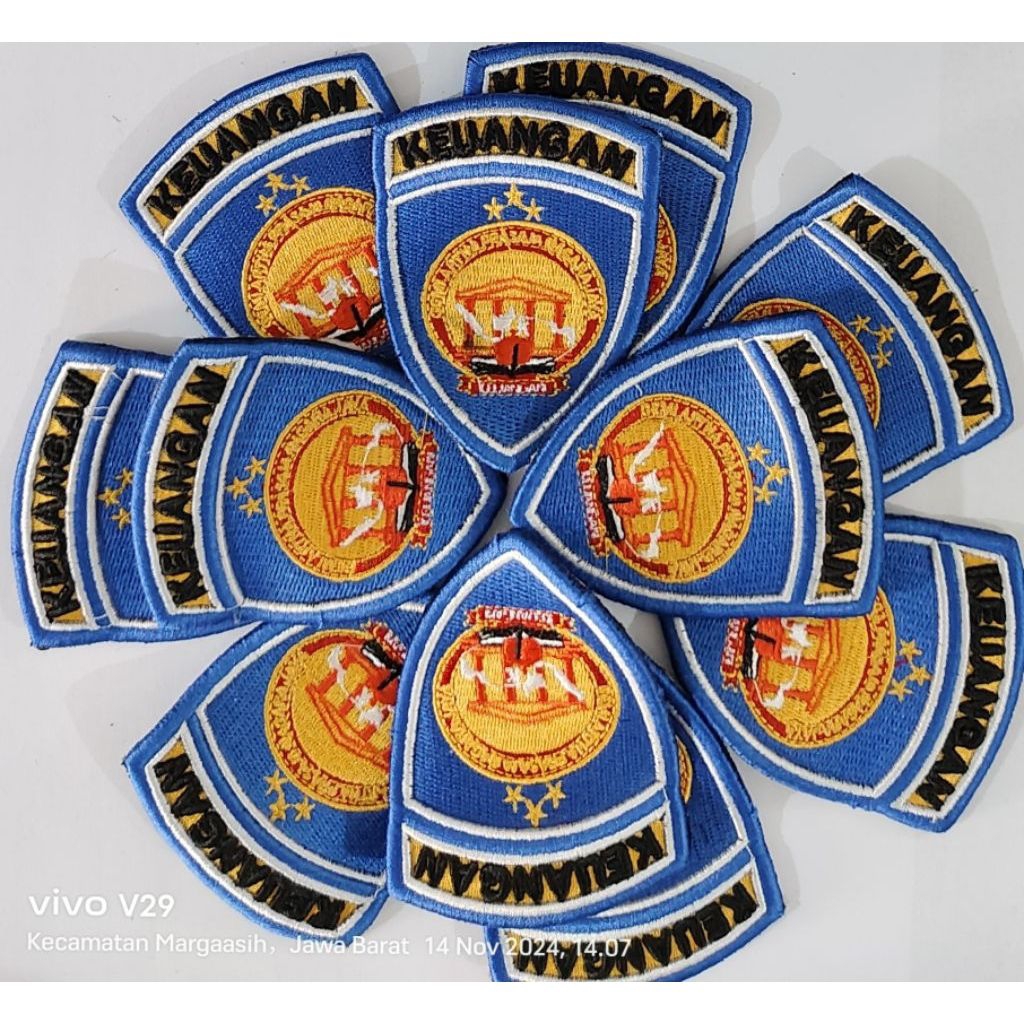 Atribut POLRI || Logo Keuangan POLRI Bordir 3D Timbul.