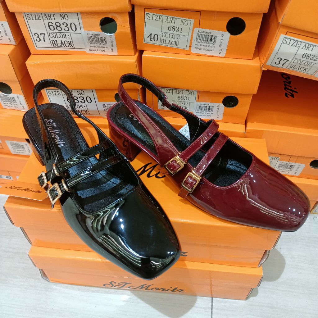 sepatu wanita slingback heels 5cm ST.MORITZ original