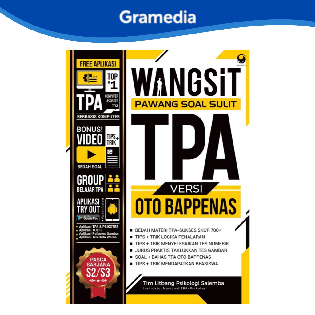 Gramedia Makassar - Wangsit Pawang Soal Sulit TPA OTO Bappenas